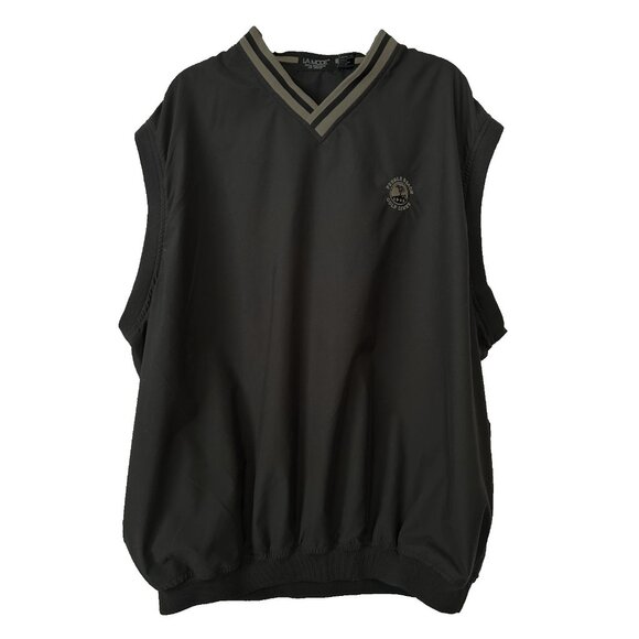 Pebble Beach golf links course pullover vest black XXL 2X windbreaker rain logo - Picture 1 of 12
